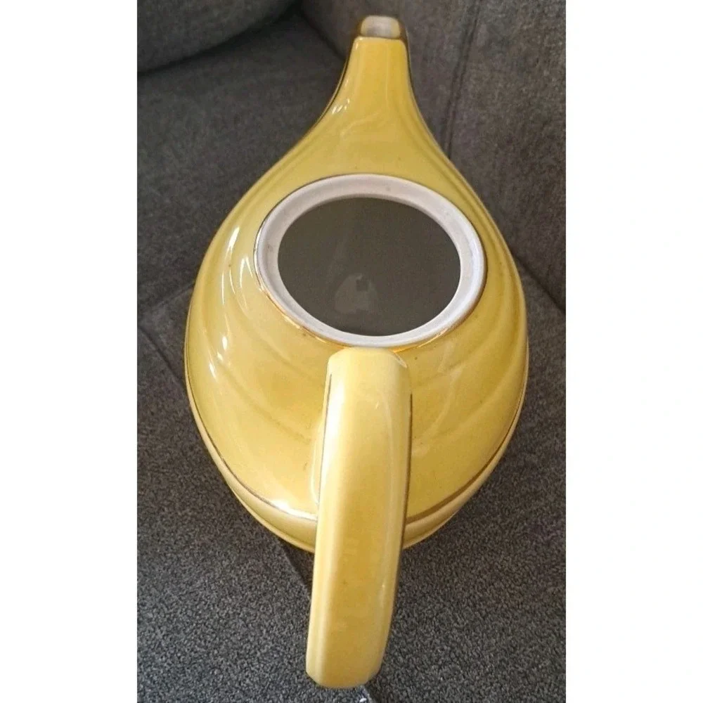 Vtg‎ Hall China 6 Cup Aladdin Genie Lamp Teapot Canary Yellow w/Gold Trim NO LID